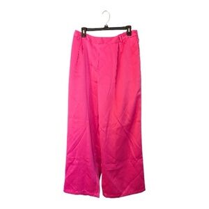 Wide Leg High-Rise Pants in Hot Pink - Women's
